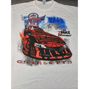 Charlotte Raceway T Shirt Mens XL White Z Max Dragway 4 Wide Nationals‎ 2014